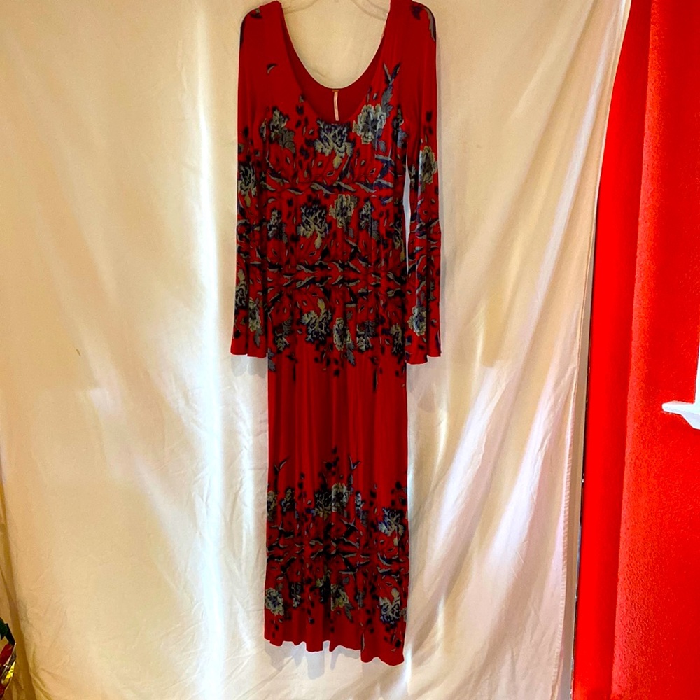 Free the People long sleeve dress red